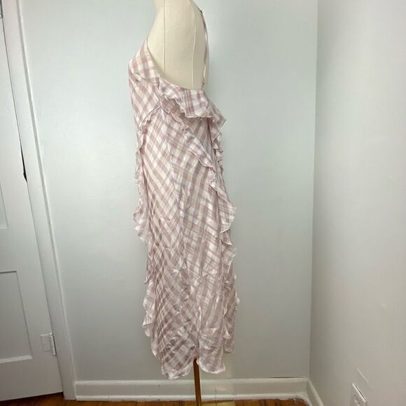 Victoria’s Secret Cami Midi Dress M Purple Gingham Ruffles Y2K Feminine Coquette - Picture 11 of 13